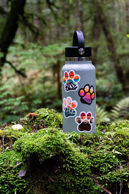 Mountain Sunset Paw Print Sticker | Animal Lover | Matte