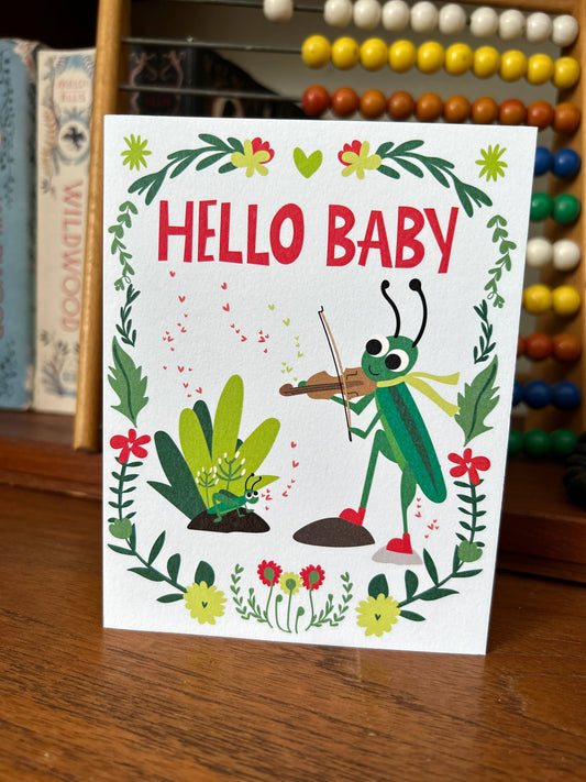 Hello New Baby Cricket Greeting Card Congratulations