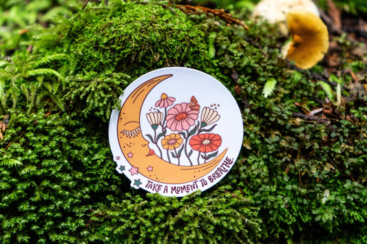 Take a Moment to Breathe Sticker | Mental Health Sticker 