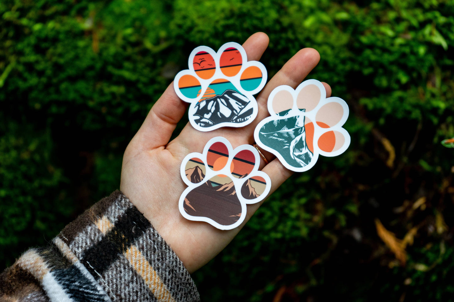 Mountain Sunset Paw Print Sticker | Animal Lover | Matte