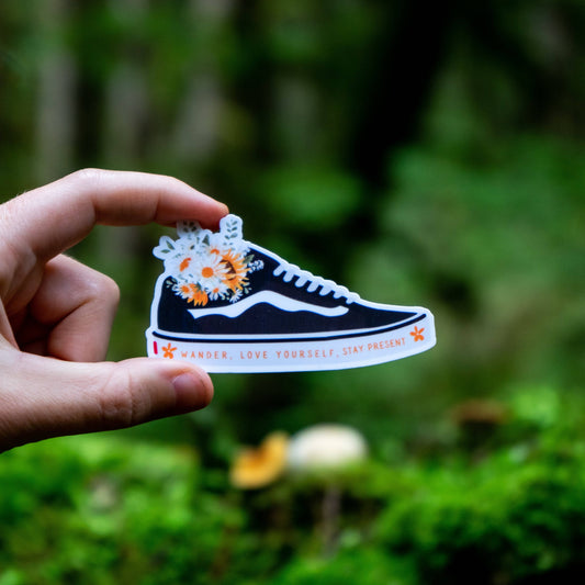Floral Sneaker Sticker | Adventure Sticker | Waterproof