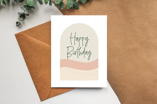 Boho Arch Happy Birthday Greeting Card