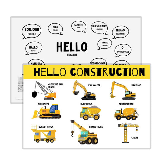 Construction Kids Placemat – Double-Sided & Wipeable