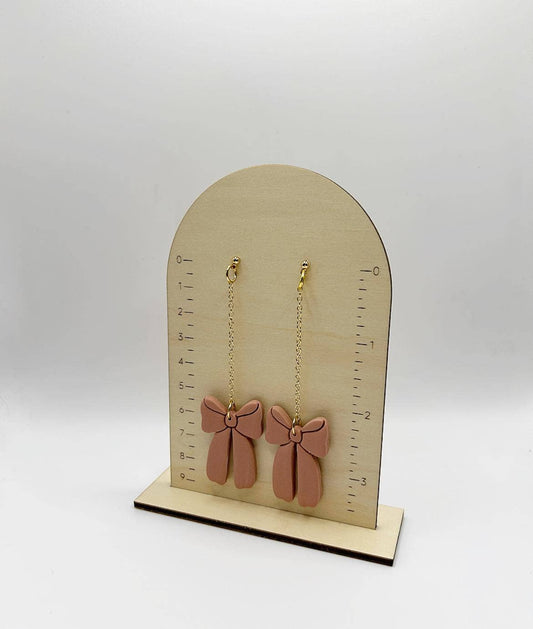 Pink Bow 18k Gold Dangles