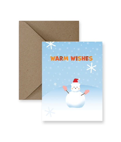 Warm Wishes Snowman Christmas Card