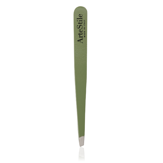 Slant Tip Tweezers in Olive