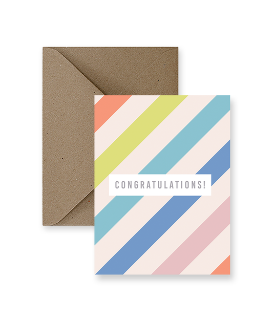 Colorful Stripes Congratulations Card