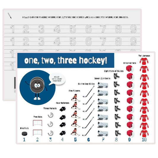Hockey Kids Placemat – Counting 1-10 – Double-Sided