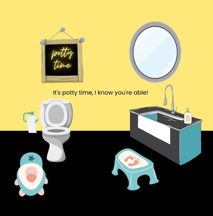 Goodbye Diapers- A potty training prep book for kids.