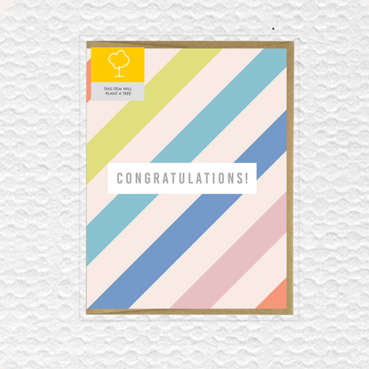 Colorful Stripes Congratulations Card
