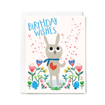 Happy Birthday Bunny Wishes Greeting Card