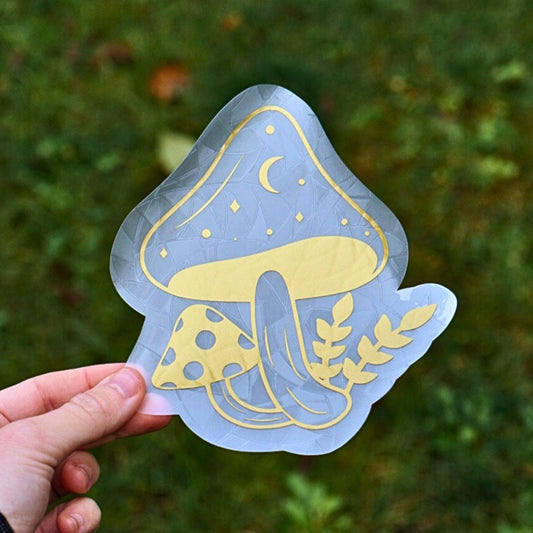 Celestial Mushroom Suncatcher | Rainbow Maker | Window Cling