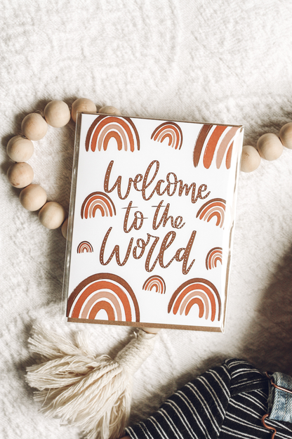 Welcome to the World Baby Rainbow Card