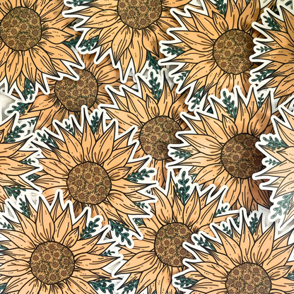 Bohemian Sunflower Sticker | Nature Sticker | Flower Sticker