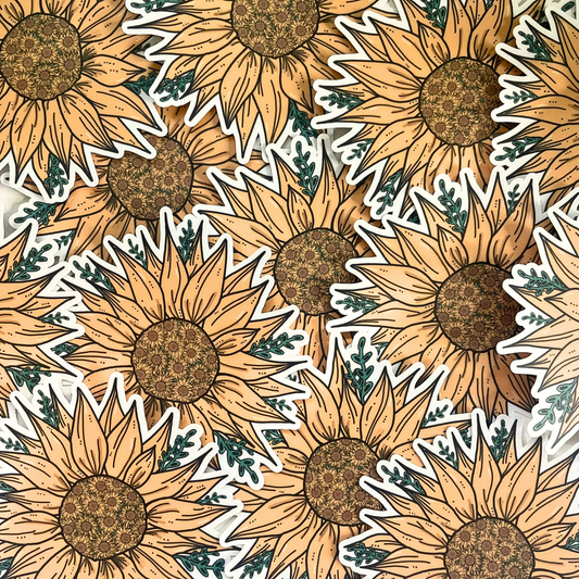 Bohemian Sunflower Sticker | Nature Sticker | Flower Sticker