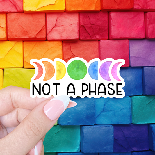 Not a phase sticker, Pride sticker,  Laptop sticker
