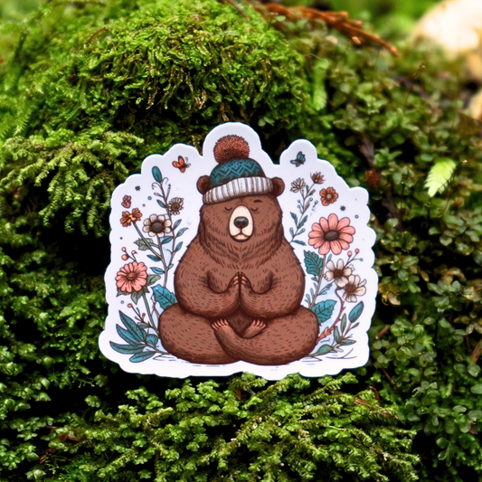 The Yogi Bear Sticker | Yoga Sticker | Nature Lover 