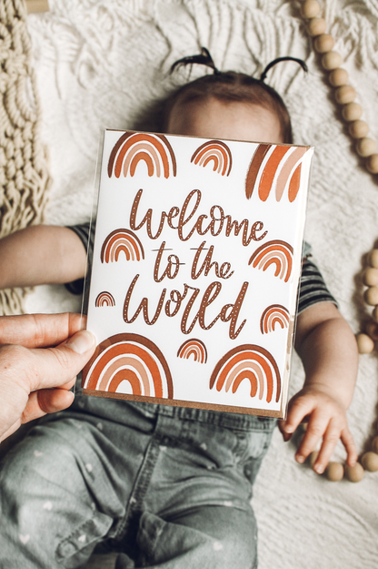 Welcome to the World Baby Rainbow Card