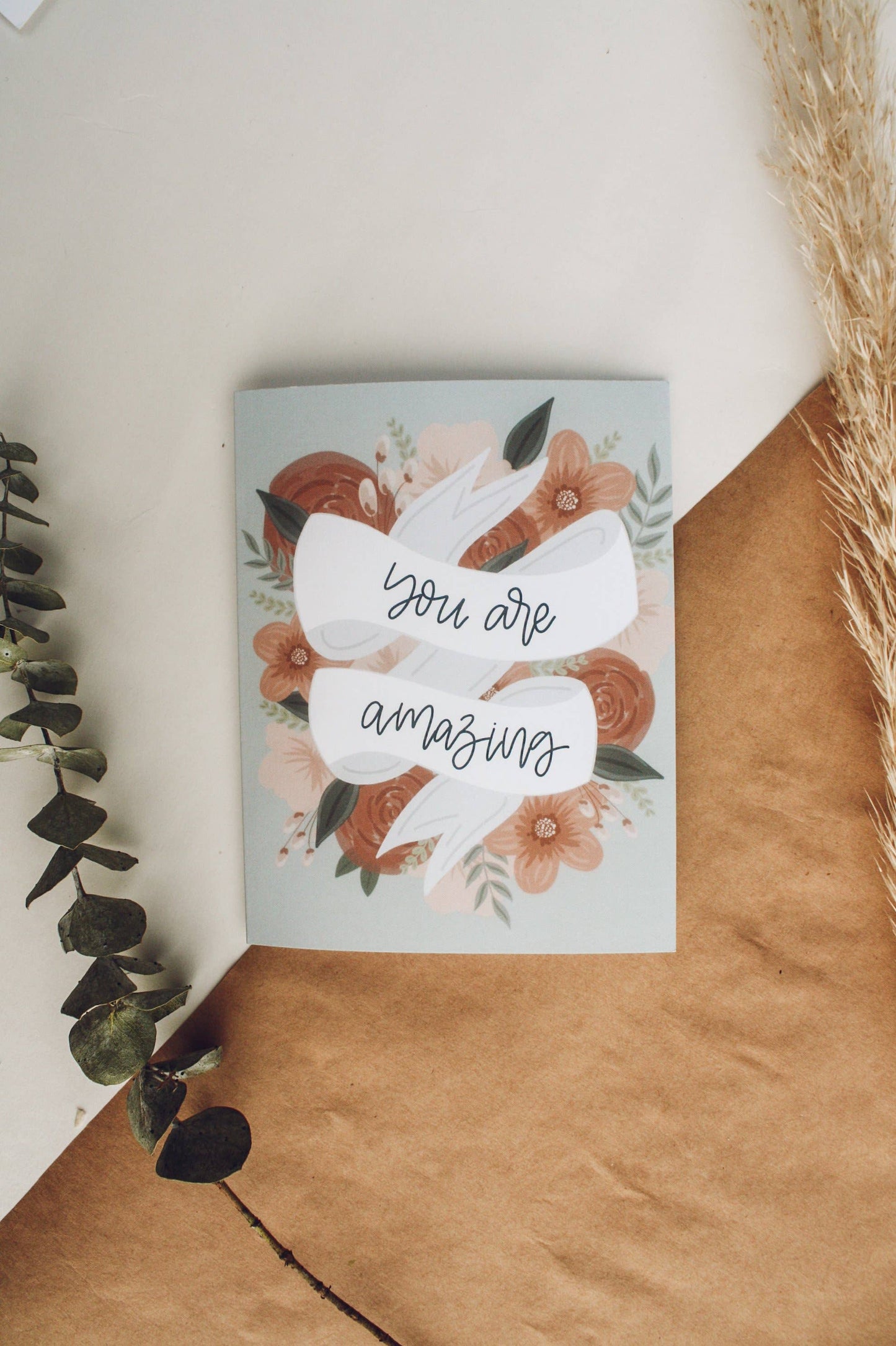 "You are Amazing" Sage Floral Card