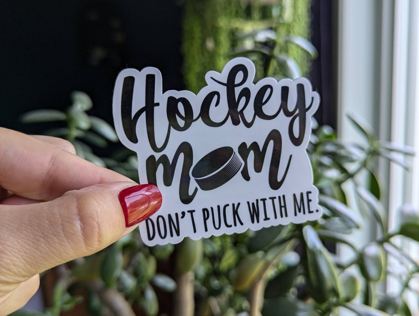 Hockey mom don't puck with me vinyl sticker, hockey merch
