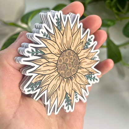Bohemian Sunflower Sticker | Nature Sticker | Flower Sticker