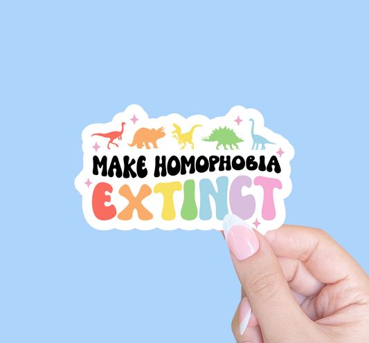 Make homophobia extinct, Pride sticker, LGBTQ sticker