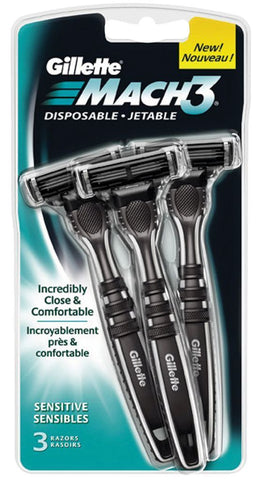 GILLETTE MACH 3 DISPOSABLE RAZORS FOR SENSITIVE SKIN