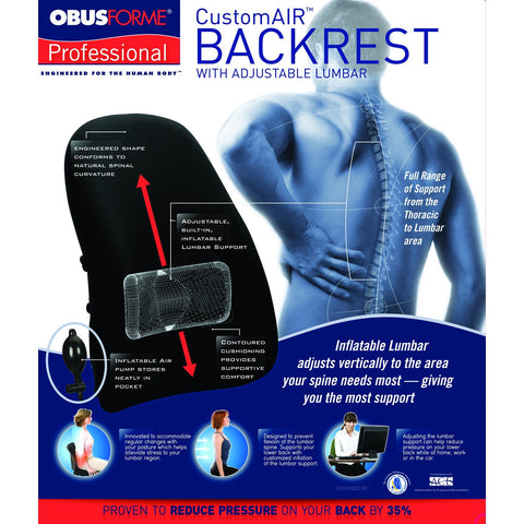 CUSTOMAIR BACKREST WITH ADJUSTABLE LUMBAR SUPPORT
