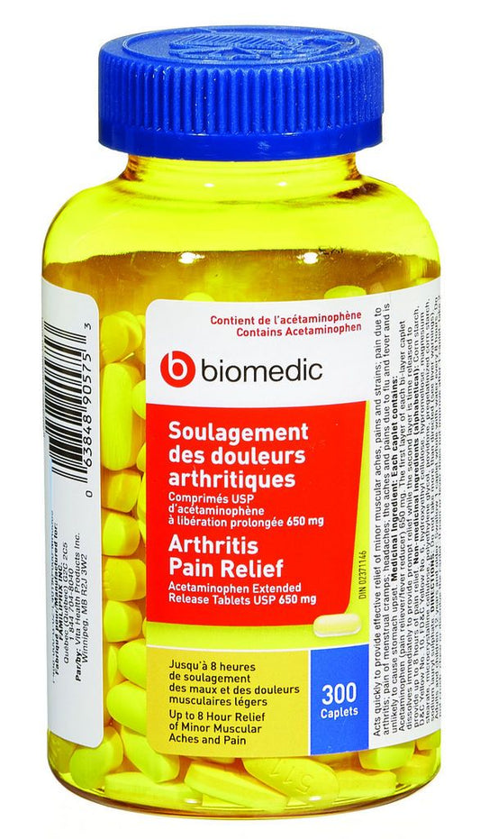 ACETAMINOPHEN FOR ARTHRITIS PAIN CAPLETS - 650MG