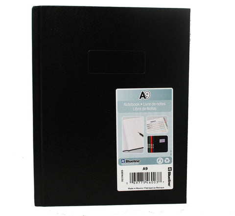 BLACK NOTEBOOK HARD COVER 7"X9"