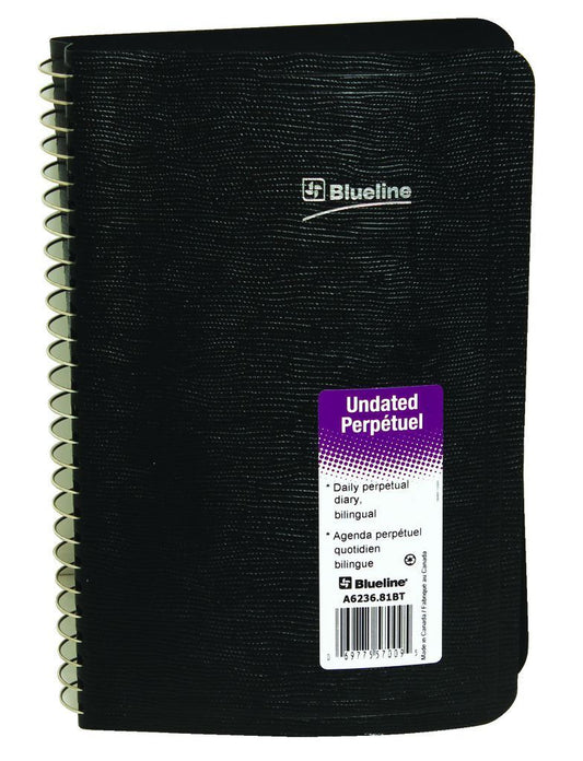 COILED PERPETUAL DATE BOOK - BLACK