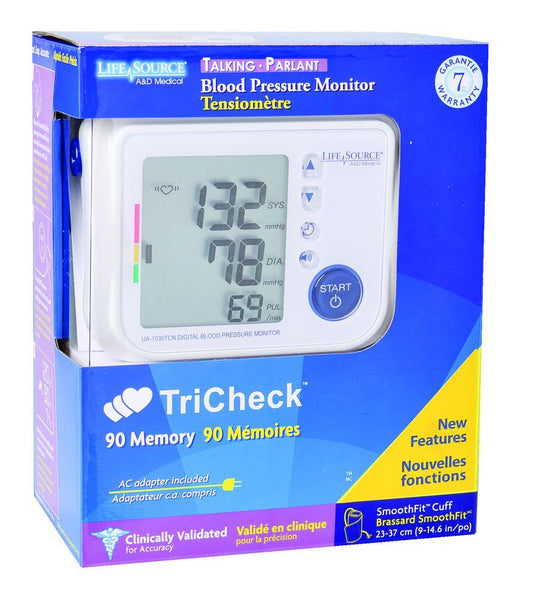 TRICHECK TALKING BLOOD PRESSURE MONITOR