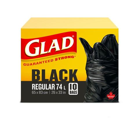 BLACK GARBAGE BAGS WITH EASY TIE TOP