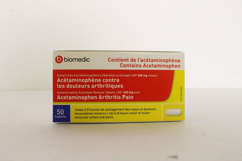 ACETAMINOPHEN FOR ARTHRITIS PAIN CAPLETS - 650MG
