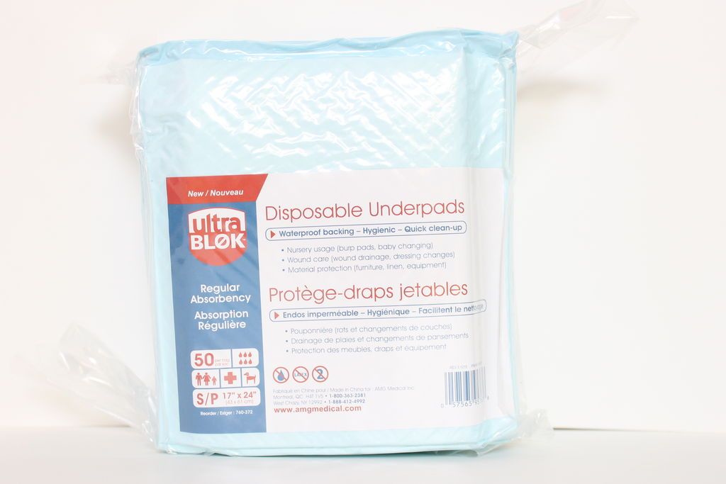 ULTRABLOK DISPOSABLE UNDERPADS - 17"X24"