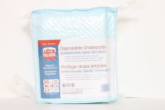 ULTRABLOK DISPOSABLE UNDERPADS - 17"X24"