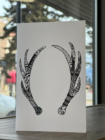 Hand-Drawn Antlers Card